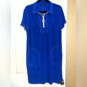 MSK Women's Blue Midi Dress with Pockets. Size 1X. NWT